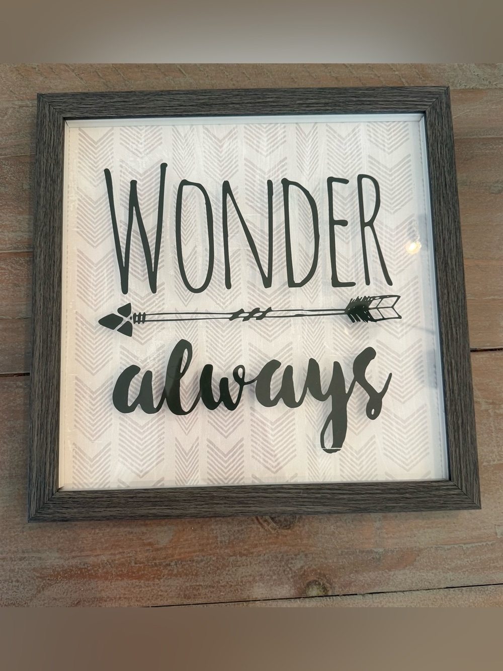 Wonder Always Framed Wall Art - Gray and White